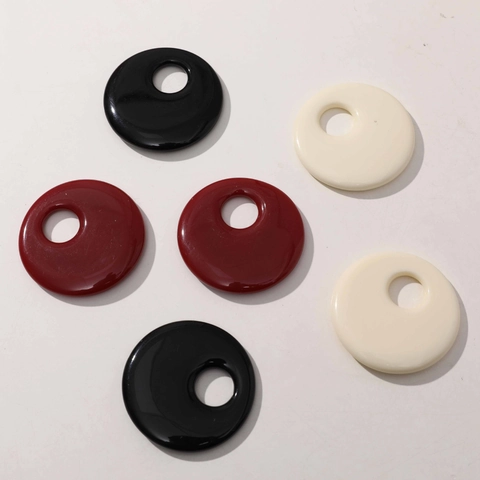 Large Glossy Resin Hollow Round Geometric Circle Pendant DIY Accessories For Earring Headwear Phone Case Jewelry Making Components