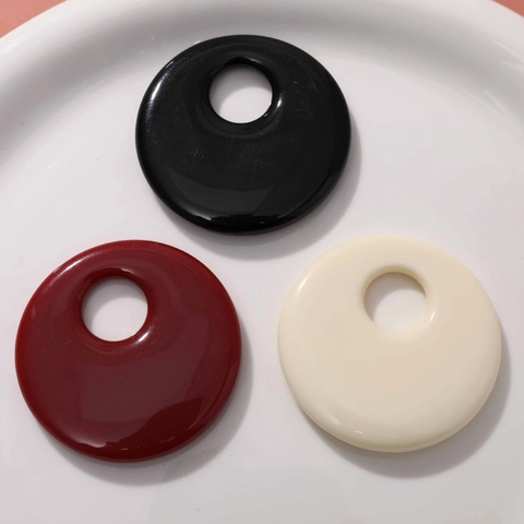 Large Glossy Resin Hollow Round Geometric Circle Pendant DIY Accessories For Earring Headwear Phone Case Jewelry Making Components