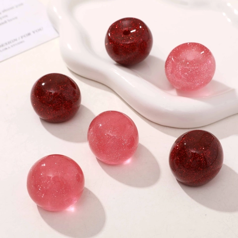 Koreanischer Ins-Stil Elegante Wasser Kirschfrucht Glitzer Harz Anhänger Für DIY Schlüsselanhänger Tasche Material Handgefertigter Schmuck