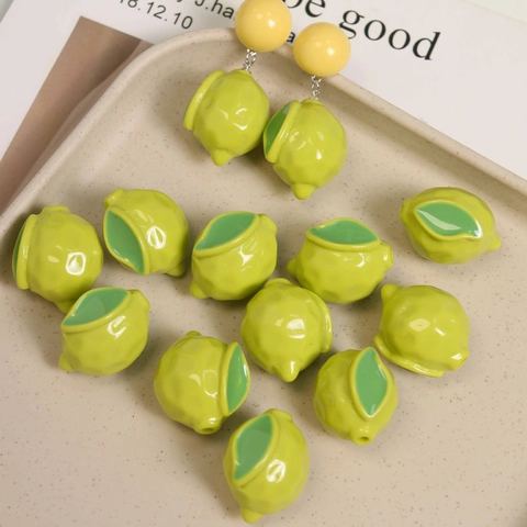 3D Cartoon Fruit Lemon Resin Charms For DIY Earrings Phone Case Decoration Handcrafted Jewelry Finding Accessories Summer Style