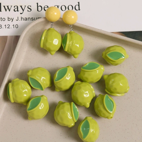 3D Cartoon Fruit Lemon Resin Charms For DIY Earrings Phone Case Decoration Handcrafted Jewelry Finding Accessories Summer Style