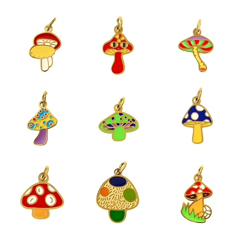 Titanstahl Emaille Pilz Anhänger Halskette Für Damen Bunte Pilz Charme Tropföl DIY Schmuck Mode Halskette Zubehör