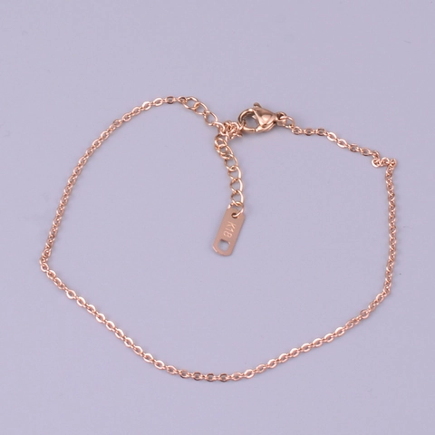 Minimalistisches Titanstahl Feine Kette Fußkettchen Für Damen 18K Gold Roségold Beschichtet Wasserdicht Schmuck Fuß Armband