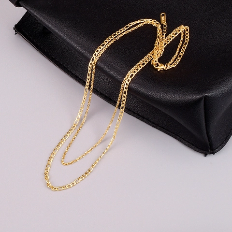Vintage 18K Vergoldete 316L Edelstahl Doppellagige Halskette Für Damen Figarokette Herz Anhänger Mode Schmuck