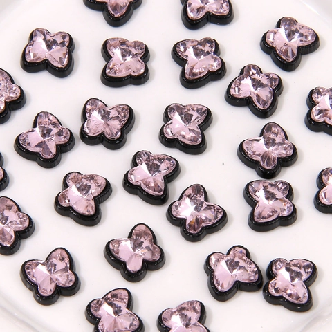 Breloques Papillon en Alliage Rose Sweet Cool Avec Strass Pour Boucles d'Oreilles DIY Bijoux Accessoires Chaussures Décor