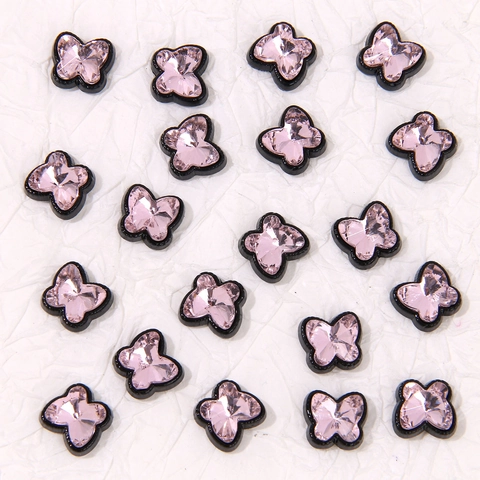 Breloques Papillon en Alliage Rose Sweet Cool Avec Strass Pour Boucles d'Oreilles DIY Bijoux Accessoires Chaussures Décor