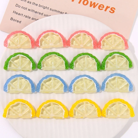 Summer Beach Fresh Half Lemon Fruit Resin Accessories For DIY Earrings Phone Case Materials Handcrafted Jewelry Findings