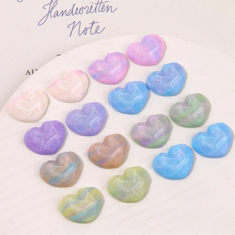 Träumerisch Sternenherz Harz Patch DIY Schmuck Zubehör Glitzer Wasserwelle Marmor Textur Handyhülle Handwerk Dekoration