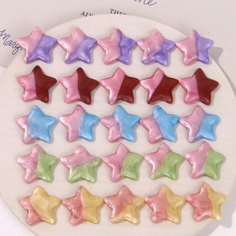 Toppe in Resina a Stella Fai Da Te Glitter Sfumati Materiale Bicolore Per Orecchini Artigianali Fermagli Per Capelli Decorazione Cover Cellulare Gioielli Fai Da Te