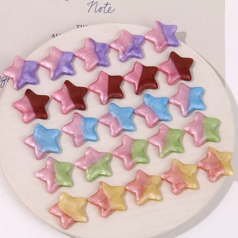 Toppe in Resina a Stella Fai Da Te Glitter Sfumati Materiale Bicolore Per Orecchini Artigianali Fermagli Per Capelli Decorazione Cover Cellulare Gioielli Fai Da Te