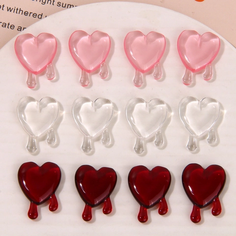 Ciondoli in Resina Cuore Fuso per Orecchini e Copricapi Fai da Te Accessori per Creazione Gioielli Traslucidi Effetto Goccia
