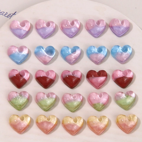 Cabochon in Resina a Cuore Sfumato Stellato Lucentezza Perla Artificial Charms Fai da Te Orecchini Accessori per Capelli Gioielli