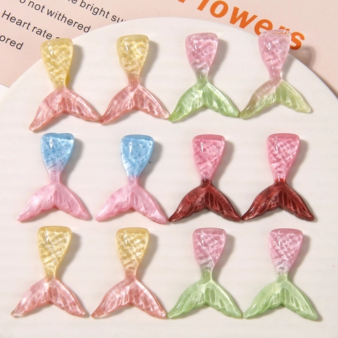 Ciondoli in Resina Coda di Sirena Sfumati Brillantinati DIY Accessori per Gioielli per Decorazione Custodia Telefono Mollette