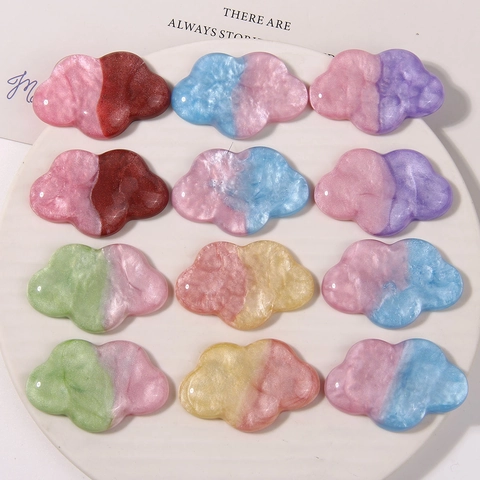 Parches de Resina de Nube Onírica Accesorios de Bricolaje Con Brillo Estrellado Color Degradado para Horquillas Zapatos Decoración Joyería Artesanía