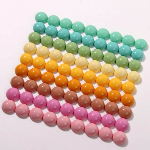 Cabochon in Resina Rotondo Minimalista Giapponese Flatback per Orecchini Fai da Te Copricapo Accessori per Capelli Custodia Cellulare Materiale Decorativo