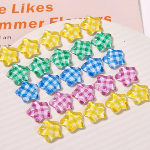 Résine Vichy Étoile DIY Patch Dopamine Coloré Étoile Charms pour Bijoux Boucle d Oreille Accessoire Cheveux Patch Artisanal Poli Doux