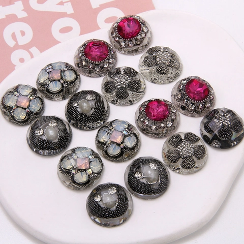 Vintage Harz Legierung Strass Schuhanhänger Für Clogs Geometrische Blumen DIY Schuhwerk Dekoration Zubehör Für Damen