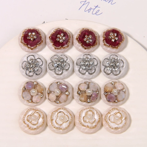 Vintage Blumen Schuhanhänger Harz Metall Strass Künstliche Perle Elegant Deko Für DIY Schmuckherstellung Damen Sandalen Deko