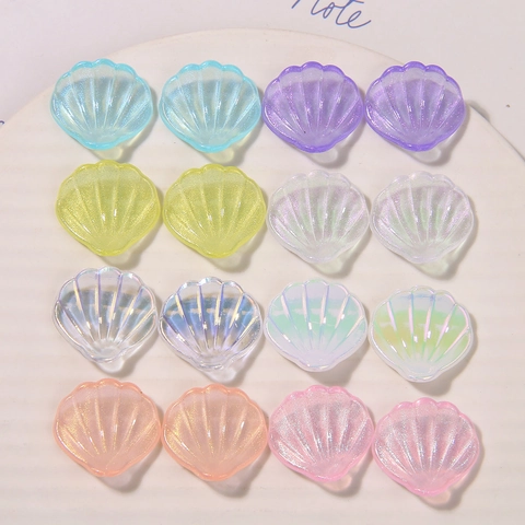 Summer Beach Style Pearlescent Shell Acrylic DIY Jewelry Accessories For Shoe Charms Earring Making Dreamy Colorful Decor