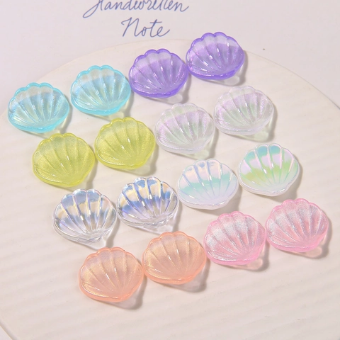 Summer Beach Style Pearlescent Shell Acrylic DIY Jewelry Accessories For Shoe Charms Earring Making Dreamy Colorful Decor