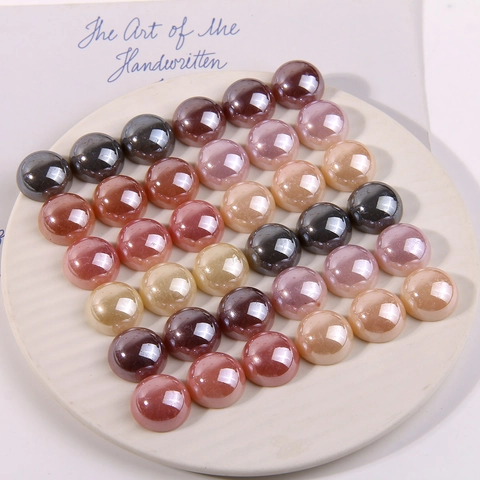 Cabochon in Acrilico con Imitazione di Künstliche Perle Tonde Flatback per Creazione di Gioielli Fai da Te Orecchini Cover Cellulare