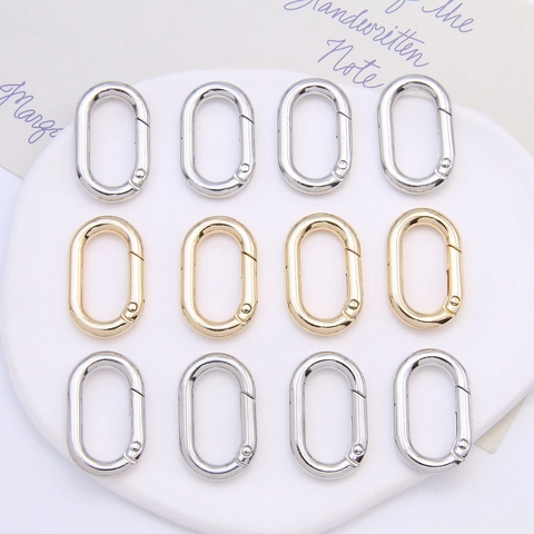 Alloy Oval Spring Ring Carabiner Clasp Keychain Bag Accessories Connector DIY Jewelry Making Finding Hardware Buckle