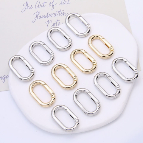 Alloy Oval Spring Ring Carabiner Clasp Keychain Bag Accessories Connector DIY Jewelry Making Finding Hardware Buckle