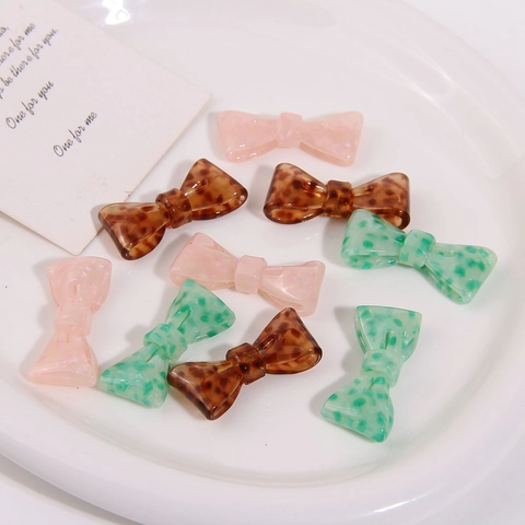 Pastoral Acetat Schleife Haarklammern DIY Zubehör Für Damen Polka Dot Marmor Leopard Muster Mädchen Haarspange Material