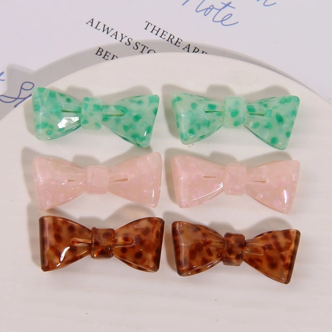 Pastoral Acetat Schleife Haarklammern DIY Zubehör Für Damen Polka Dot Marmor Leopard Muster Mädchen Haarspange Material