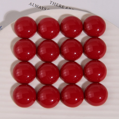 21mm Round Dark Red Resin Half Ball Cabochon Flatback Patch For DIY Earrings Jewelry Making Handcrafted Decoration Materials