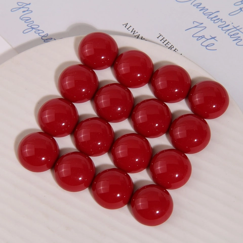 21mm Round Dark Red Resin Half Ball Cabochon Flatback Patch For DIY Earrings Jewelry Making Handcrafted Decoration Materials