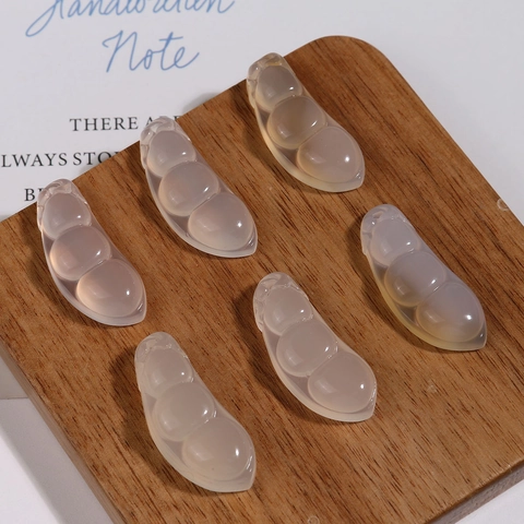 Pendente in Giada Naturale Agata a Forma di Baccello per Creazione Gioielli Fai da Te Orecchini Accessori per Capelli