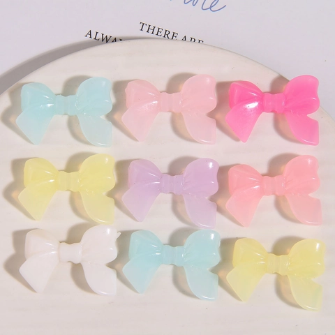 Breloques Nœud Papillon en Acrylique Doux Style Coréen pour Boucles d'Oreilles Accessoires Cheveux Couleurs Macaron Matériaux Bijoux