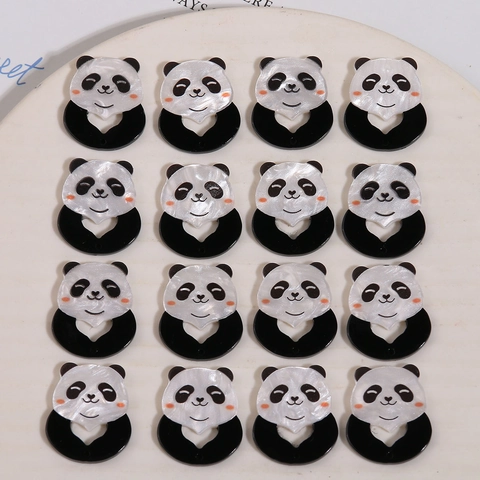 Simpatici Ciondoli in Acrilico a Forma di Panda per Orecchini e Accessori per Capelli Fai-da-te Stile Nazionale