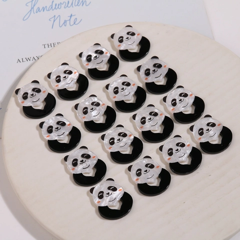 Simpatici Ciondoli in Acrilico a Forma di Panda per Orecchini e Accessori per Capelli Fai-da-te Stile Nazionale