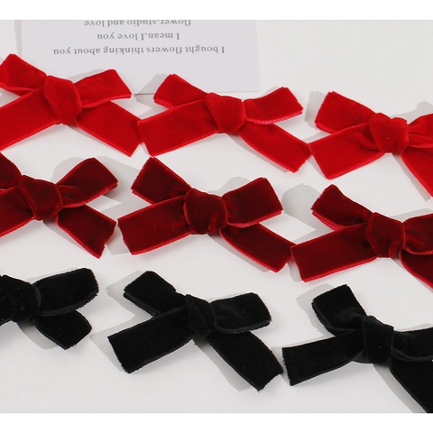 Handmade Velvet Bow DIY Accessories For Hair Clips Headwear Jewelry Making Supplies New Year Party Decorations