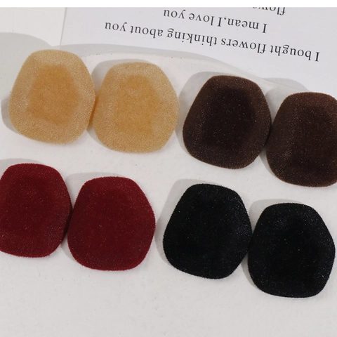Flocked Resin Geometric Patch DIY Jewelry Accessories Phone Case Decoration Minimalist Handmade Craft Supplies Wine Red