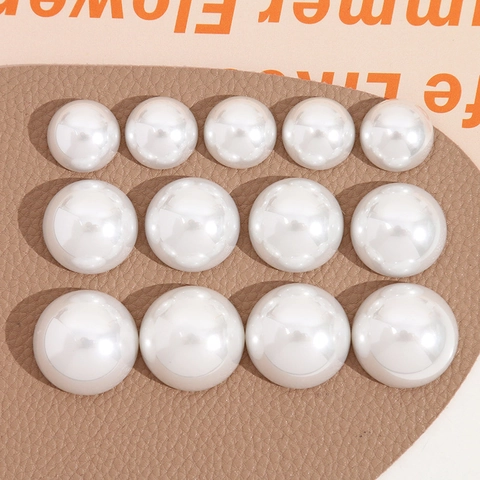 Cabochon Cupola Flatback in Perla Artificiale Acrilica Accessorio per Gioielli DIY Rotondo Laccato per Decorazione Clip di Capelli Custodia Cellulare