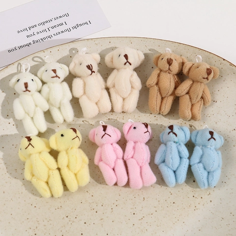 Mini Plüsch Teddybär Anhänger Für DIY Schmuckherstellung Schlüsselanhänger Süßer Weicher Gelenkbär Anhänger Für Tasche