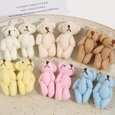 Mini Plüsch Teddybär Anhänger Für DIY Schmuckherstellung Schlüsselanhänger Süßer Weicher Gelenkbär Anhänger Für Tasche