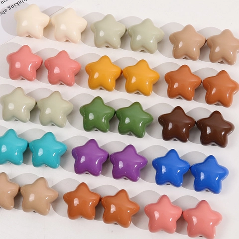 Breloques Étoiles en Résine Colorée Brillante Accessoires DIY pour Fabrication de Bijoux Pinces à Cheveux Décoration de Coque de Téléphone Femme Fille