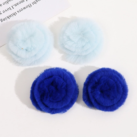 Soft Rabbit Fur Plush Flower Ball DIY Jewelry Accessories Handmade Craft Materials For Hair Clips Headwear Decorations