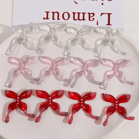 Vlinder Hars Patch DIY Sieraden Accessoires Met Nep Kunstparel En Glitter Voor Haarspeld Telefoonhoesje Decoratie Materiaal