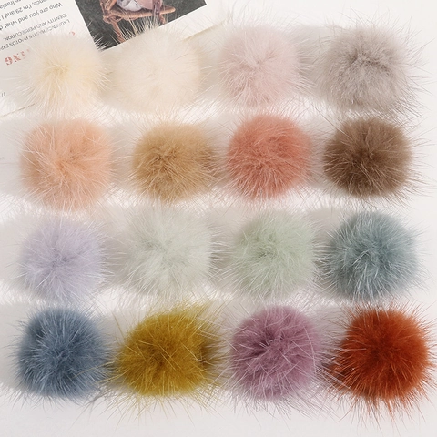 Fabric Plush Pom Poms Colorful Mink Fur Balls For DIY Hair Accessories Clothing Craft Supplies Soft Handmade Decorative Balls