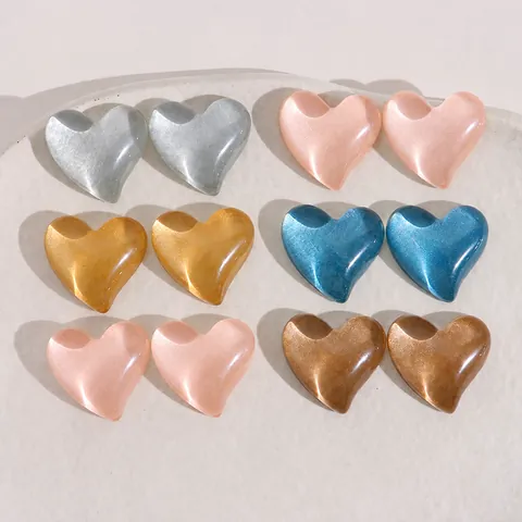 Sweet Heart Shaped Resin Charms With Cat Eye Effect Colorful Resin Love Heart Patch For DIY Jewelry Phone Case Accessories