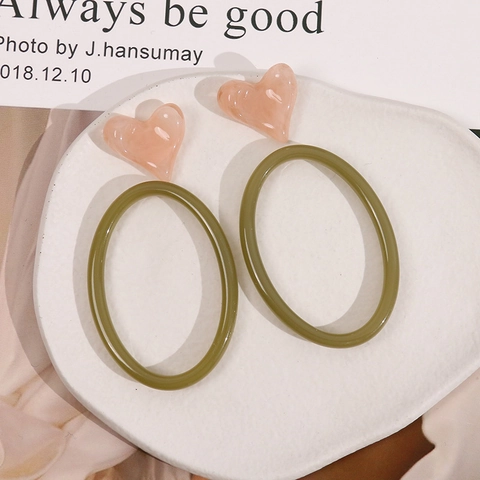 Großer Geometrischer Ovaler Hohler Ring Harz DIY Schmuckzubehör Damen Poliert Einfarbig Ohrring Anhänger Charms Erkenntnisse