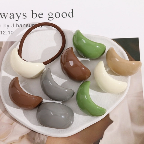 Pièces d'Accessoires DIY en Résine Polie Forme de Croissant de Lune en C pour Pinces à Cheveux Boucles d'Oreilles Bijoux Géométriques