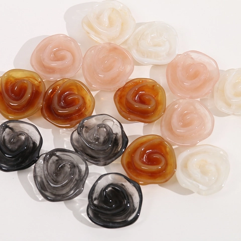 Elegant Resin Rose Flower Charms For DIY Jewelry Making Phone Case Decor Flatback Rose Cabochons Handmade Crafts Accessories