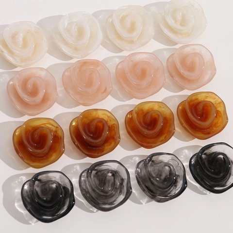 Elegant Resin Rose Flower Charms For DIY Jewelry Making Phone Case Decor Flatback Rose Cabochons Handmade Crafts Accessories