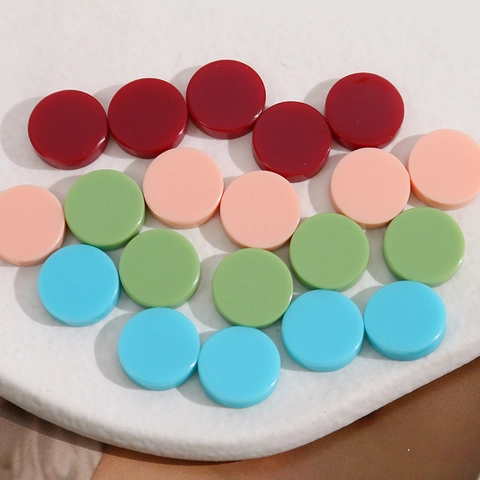 Round Resin Flatback Cabochons Simple Solid Color DIY Jewelry Accessories For Earring Phone Case Decoration For Women